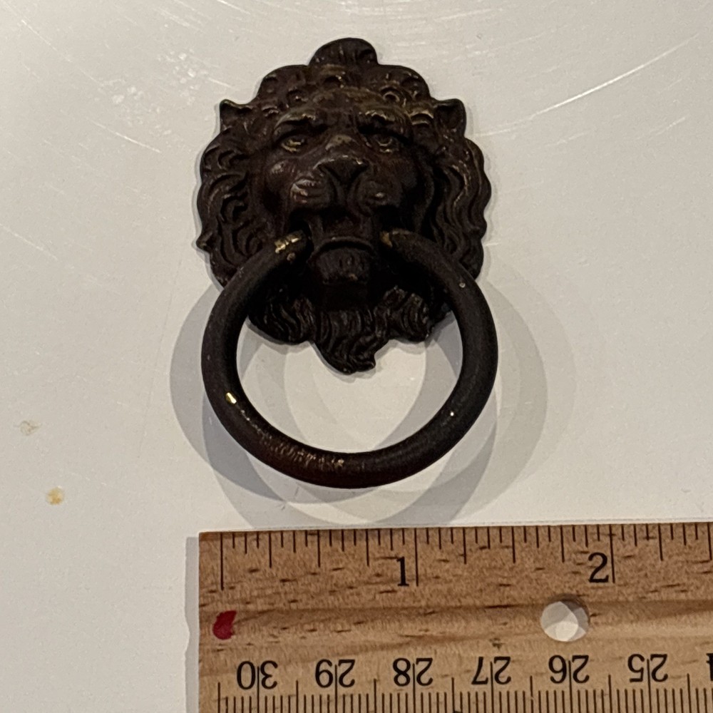 KBC Keeler Brass Lion Head Drawer Cabinet Pulls H377 KBC4 1.5” Ring Loop Pull