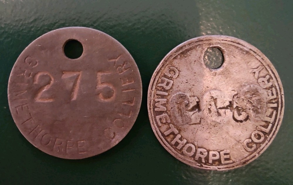 Grimethorpe Colliery Pit Check Token Tally x2