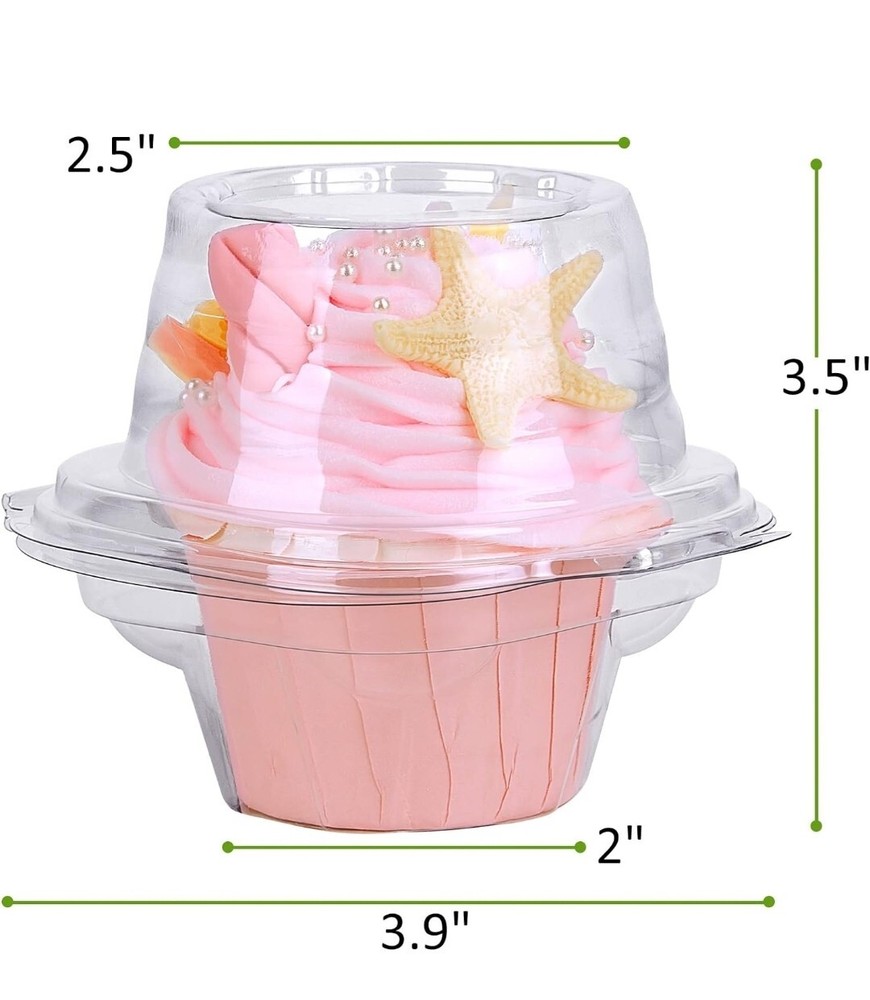 11 Pack Cupcake Containers Single Disposable Plastic Dome Holders Cake Boxes Cup