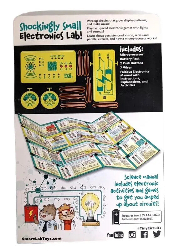 NEW SmartLab Tiny Circuits STEM Kit – 12-Piece Electronics Set, MSRP $29.99