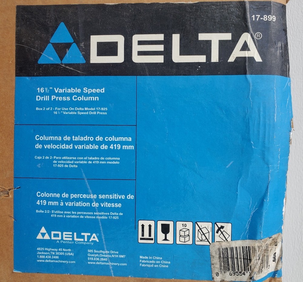 Delta Drill Press Column For 16-1/2" Variable Speed Drill Press 17-925