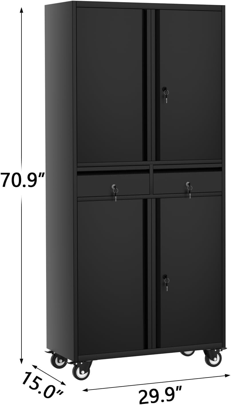 Rolling Tool Chest Tool Lock Storage Cabinet Boxes on Wheels Garage Adjustable