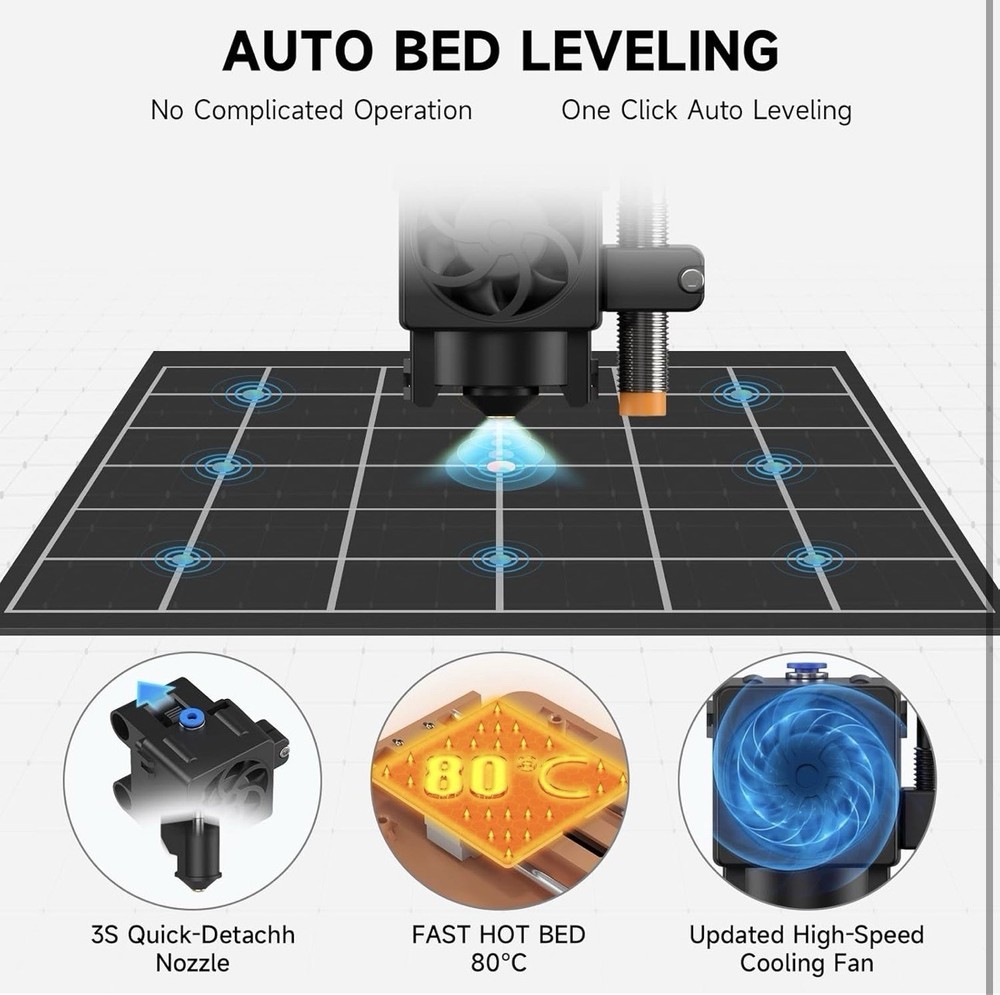 FDM 3D Printer Auto Leveling High Precision Large Build Size PLAABS DIY Printing