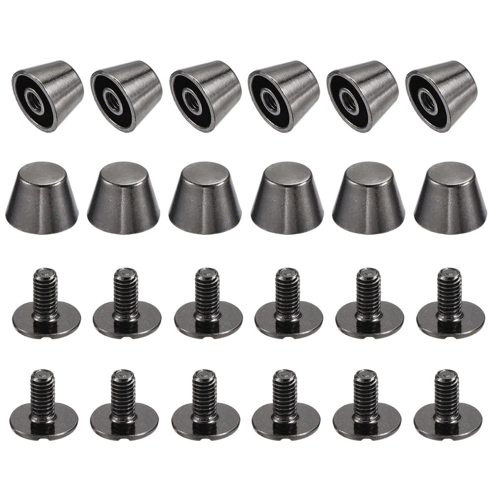 10x7mm Rivet Studs Screw Back Flat Cable Feet Stud Dark Grey 12pcs