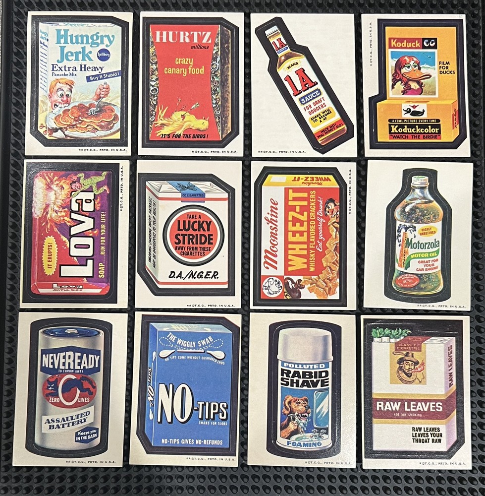 1973 Topps Wacky Packages 3rd Series 3 Complete Tan 30 Set With Puzzle & Error