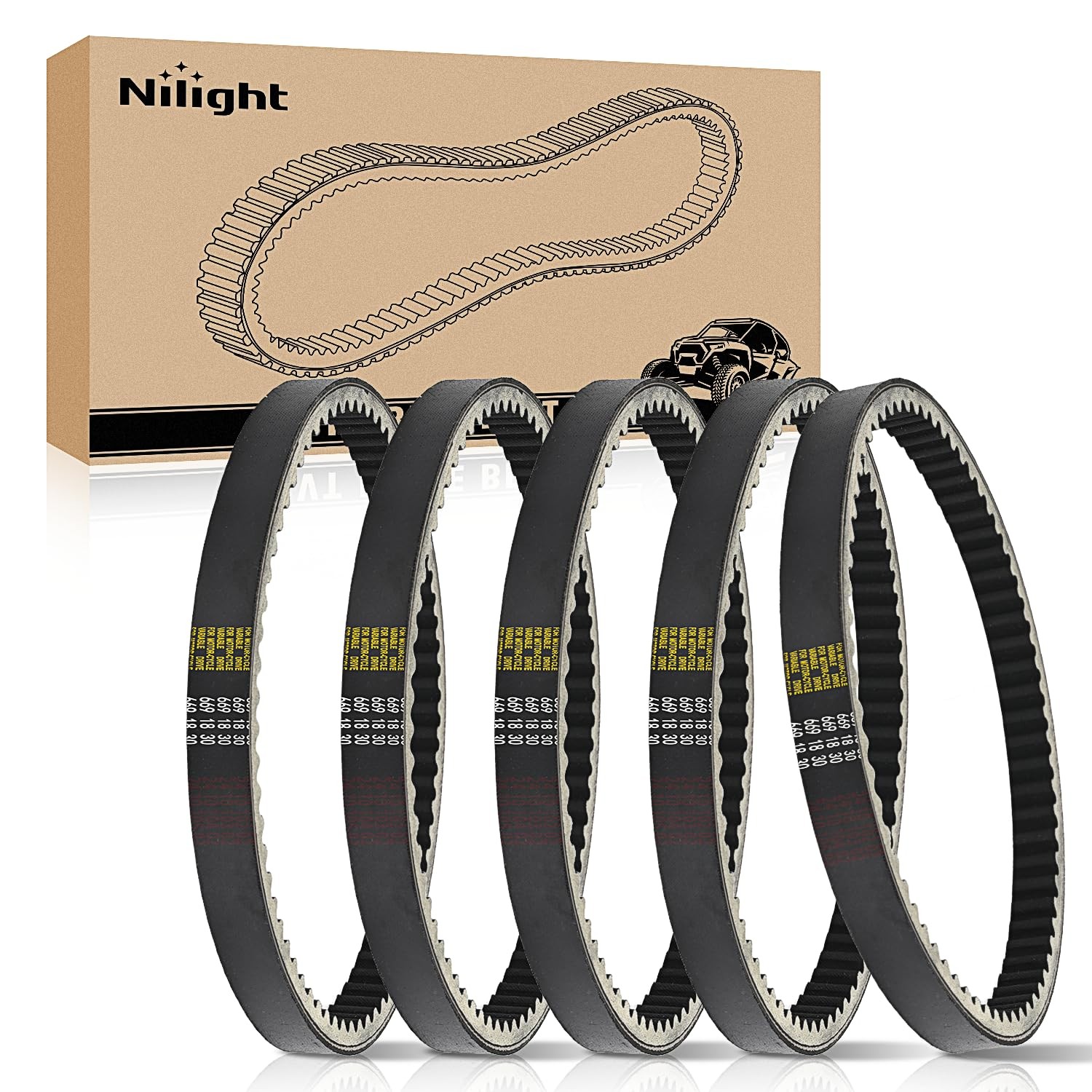 Nilight Drive Belt 669-18-30 Replacement for 4Stroke GY6 49cc 50cc 139QMB Engine