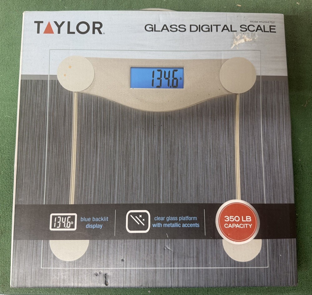 Taylor Digital Scale Large Blue Backlit Display 400 Lb Capacity