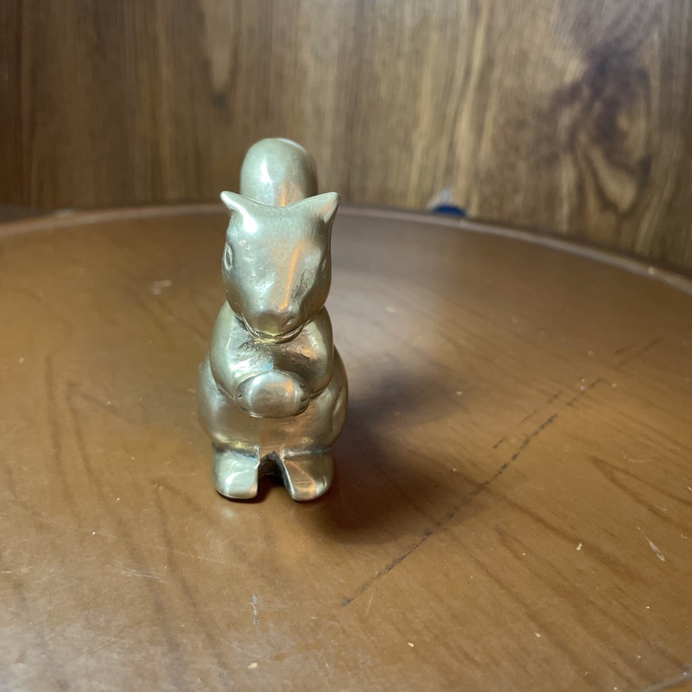Brass Squirrel Paper Weight 2.5” Tall