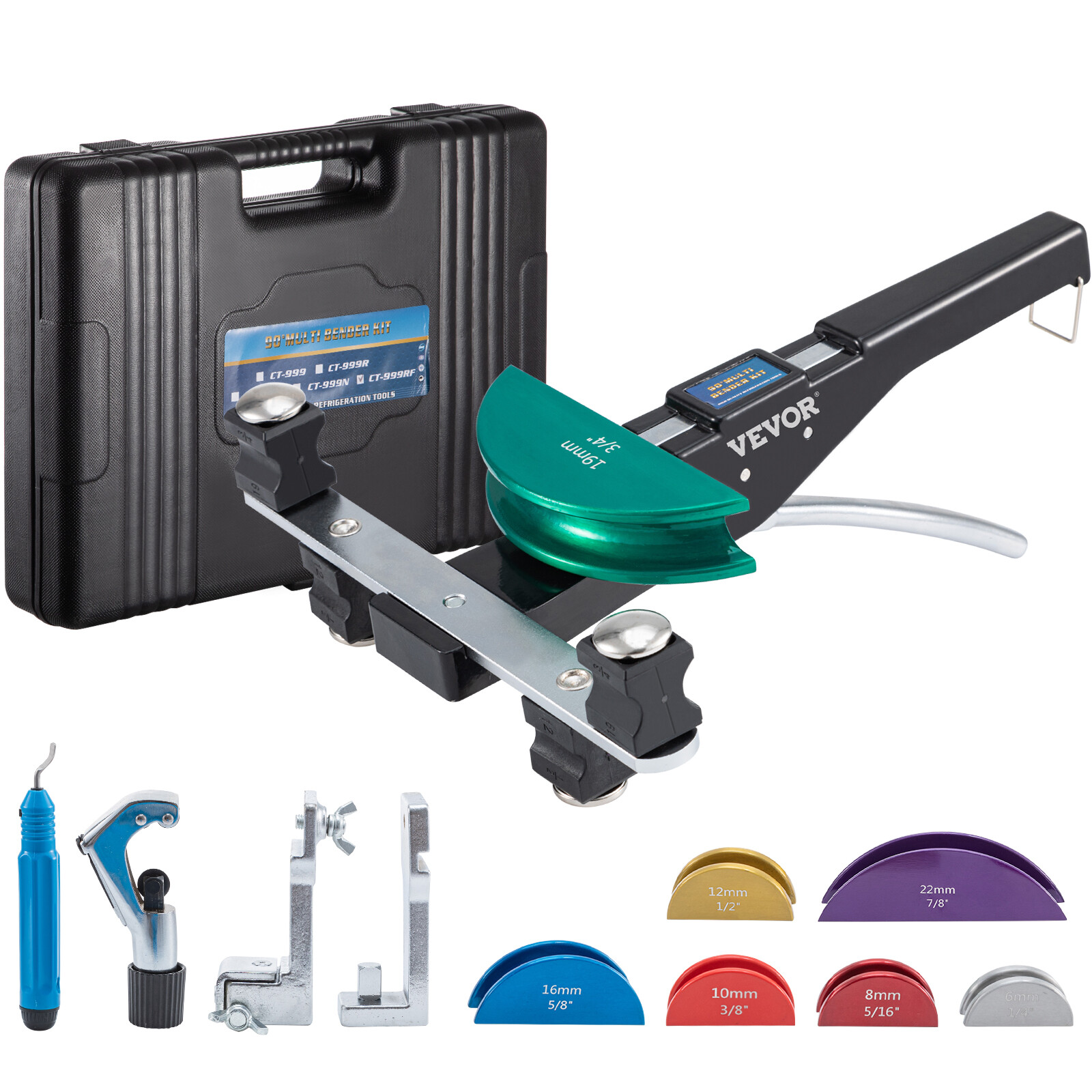 VEVOR Copper Pipe Bender Ratchet Tube Bender Set 7 Dies 1/4" to 7/8"