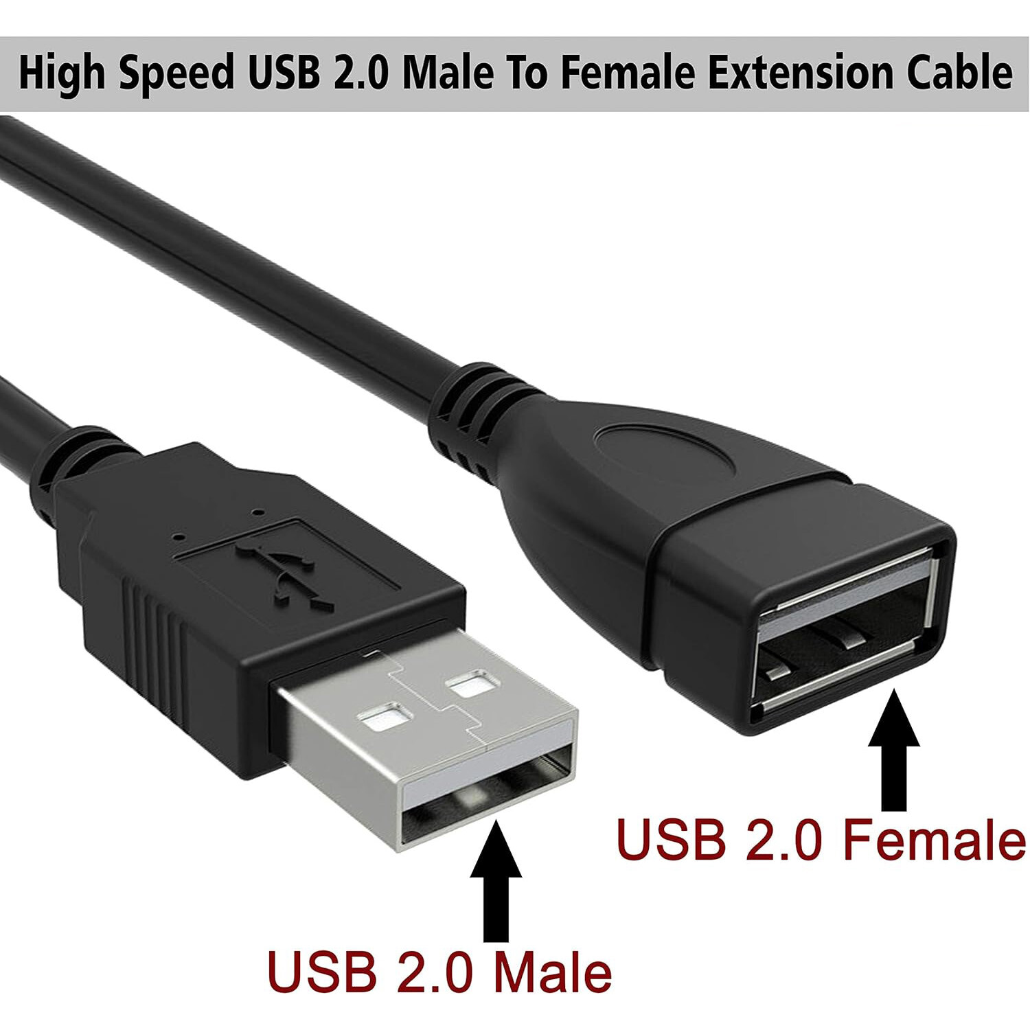 High-Speed USB-USB Extension Cable USB 2.0 Adapter Extender Cord Male/Female LOT