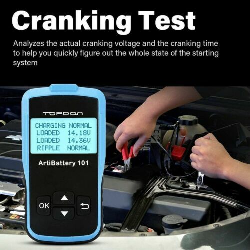 2024 TOPDON AB101 Battery Tester 12V Load Charging System Analyzer 100-2000CCA