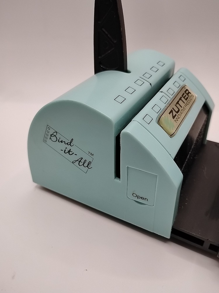 Zutter Products Turquoise Blue Bind-It-All Binding Machine Scrapbook Read Desc.