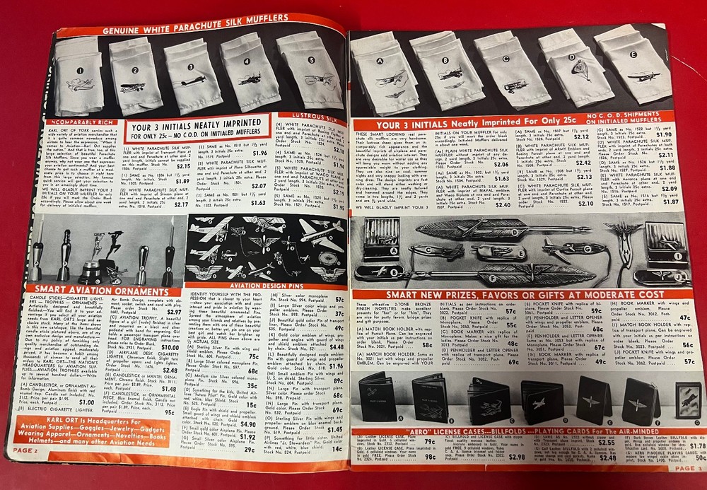 1939 KARL ORT AVIATION CATALOG – ORIGINAL PRE-WAR REFERENCE