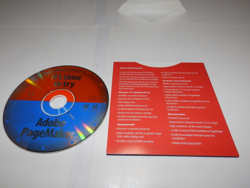 Vintage Software - Adobe PageMaker for Windows v5.0 / 6.0 / 6.5