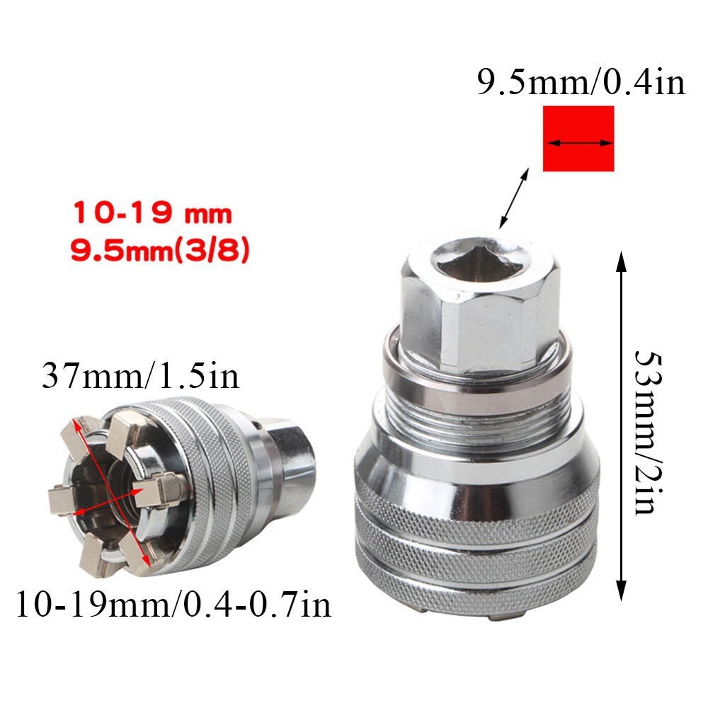 Universal Adapter Sleeve Adjustable Head Socket Spanner Torque Wrench Ratchet