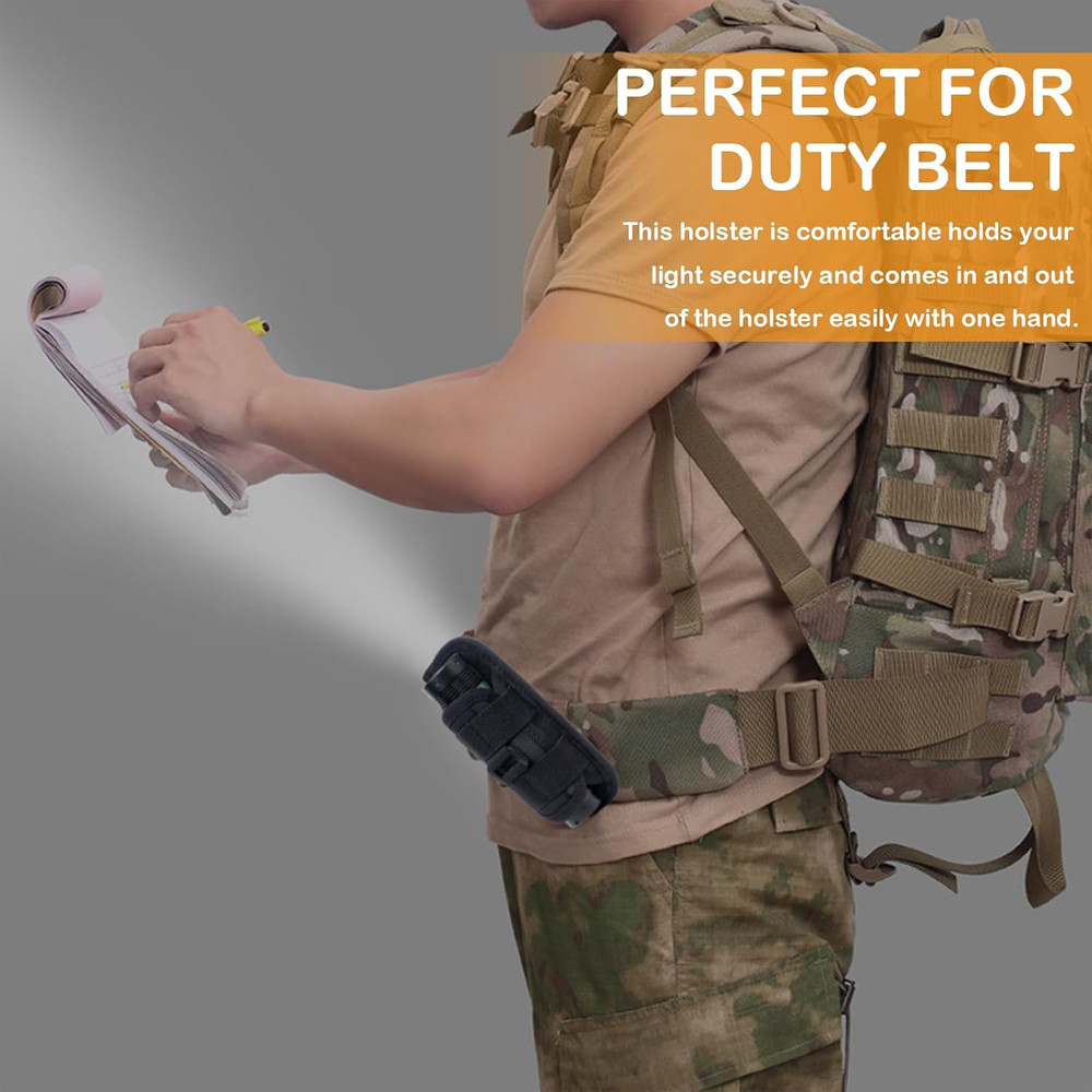 Tactical Flashlight Holster,Flashlight Pouch,Rotatable Flashlight Holder Pouch C