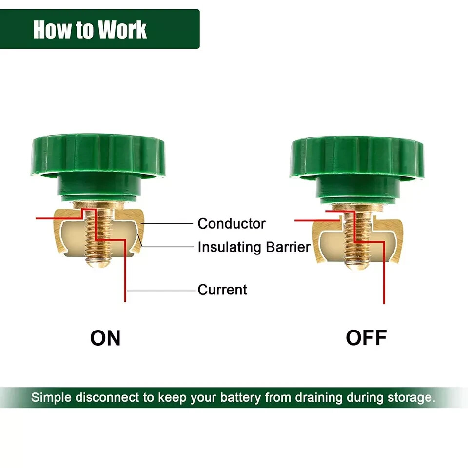 Car Battery Link Terminal Quick Cut-off Switch Disconnect Kill Shut Side Post