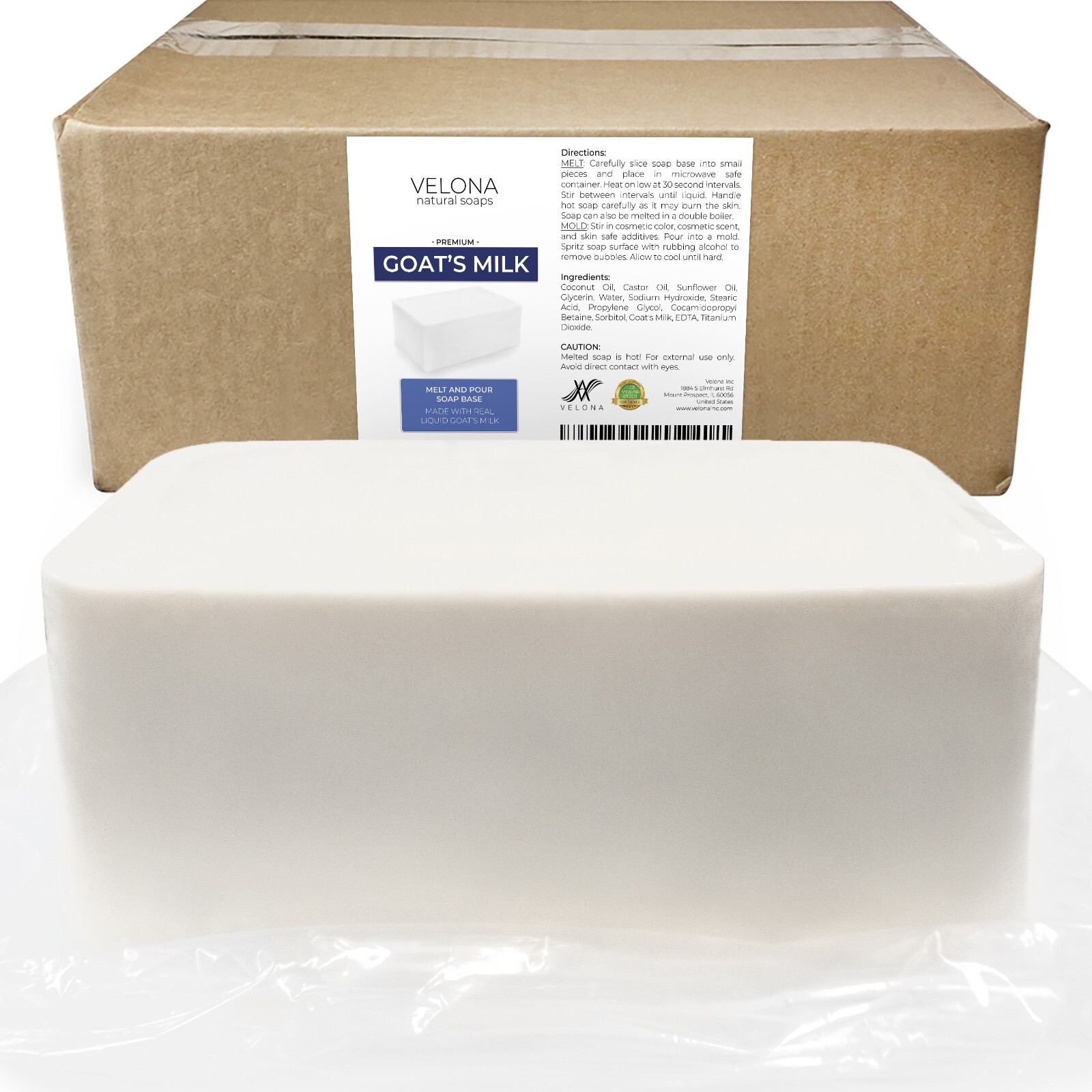 2,5,10,25 LB - GOATS MILK Soap Base by Velona | SLS/SLES free | Melt and Pour