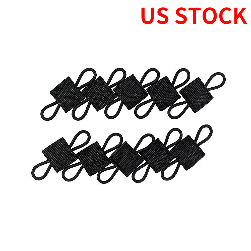 10pcs Tactical PTT Retainer Molle Ribbon Buckle Binding Webbing Cable Fastener