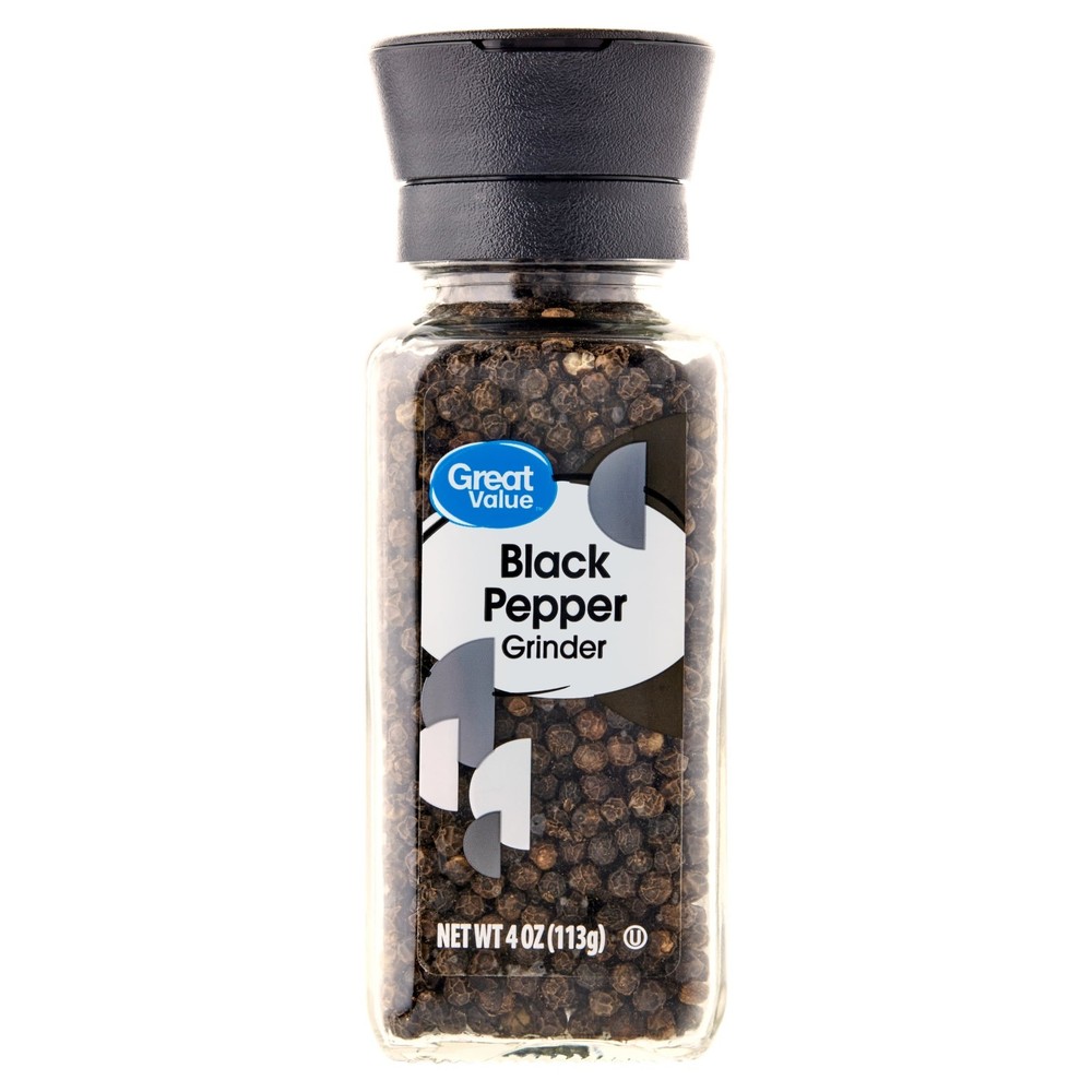 Great Value Black Pepper Grinder, 4 oz.