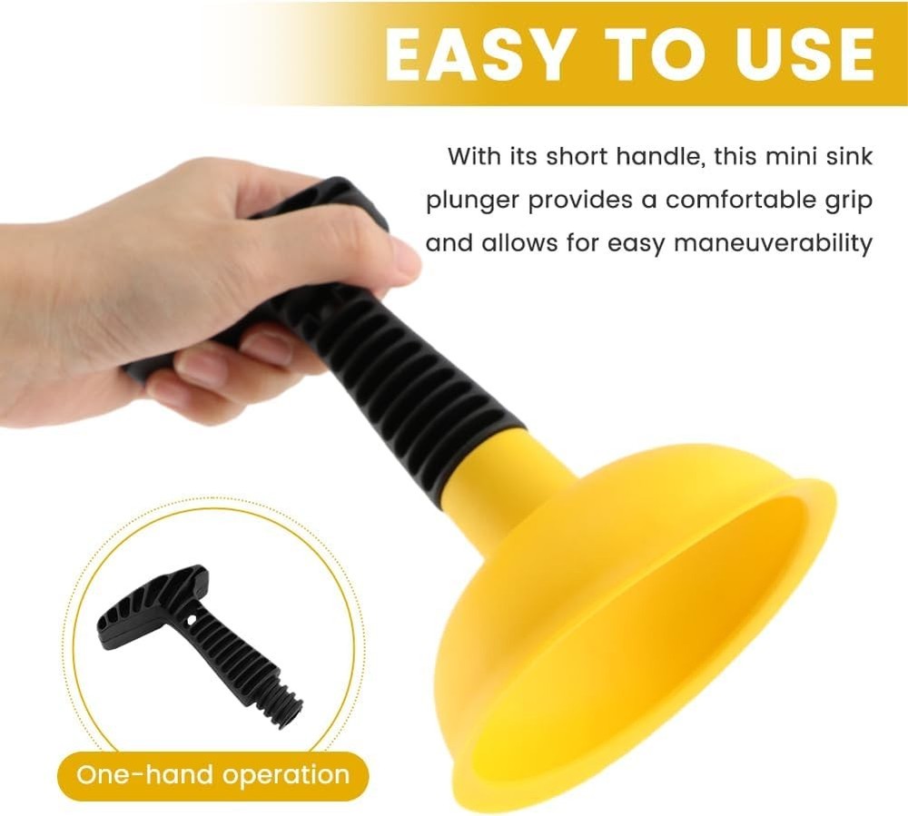 Mini Sink Plunger Drain Clog Remover for Kitchen, Bathroom & Shower