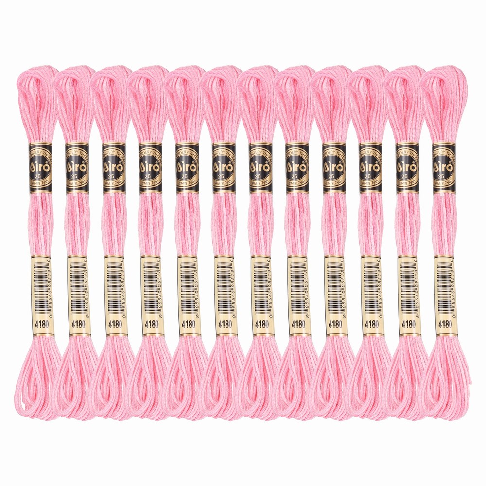 12 Skeins Embroidery Floss, Polyester Embroidery Threads Light Pink