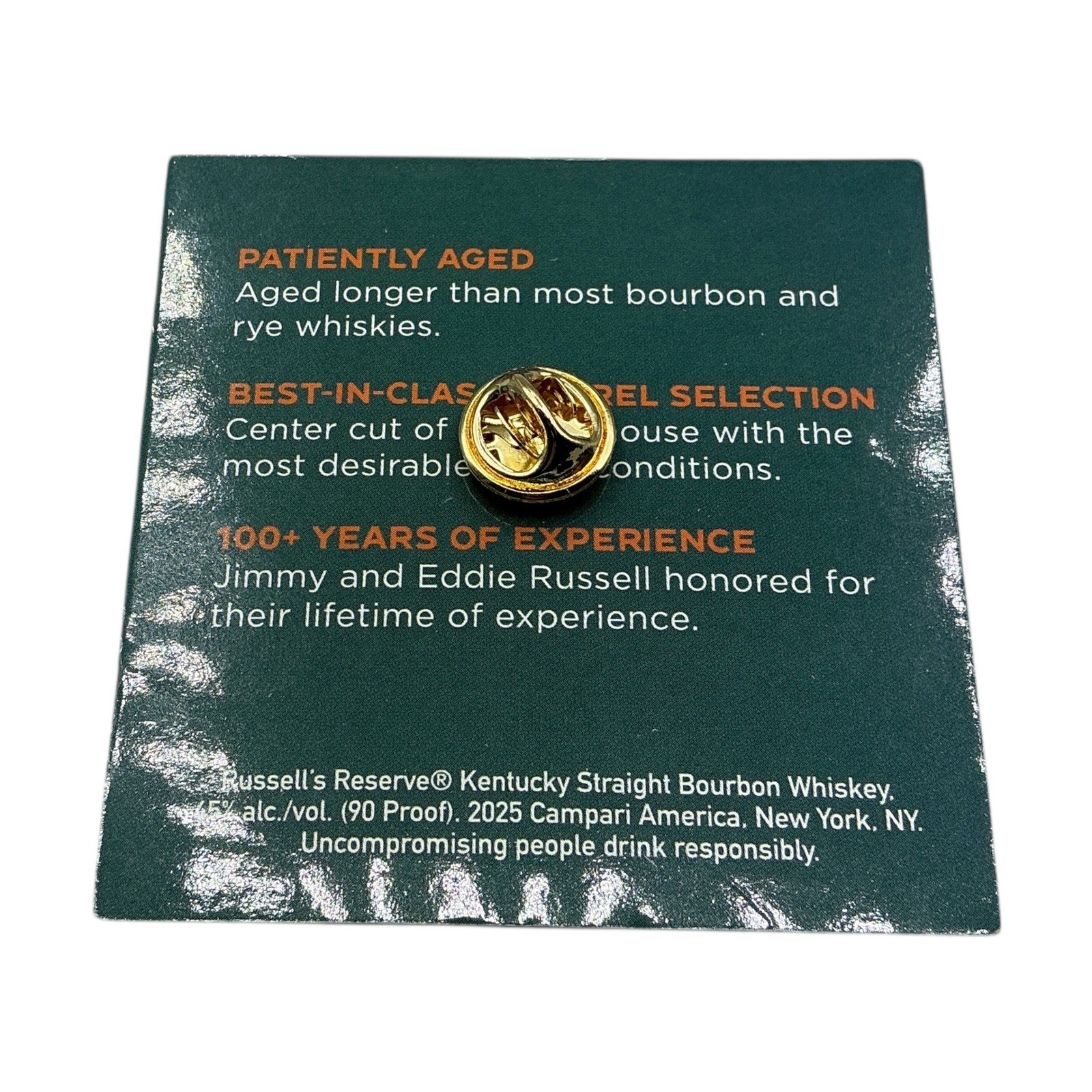 Russells Reserve 10 Year Old Bourbon Whiskey Bottle Enamel Pin Gift