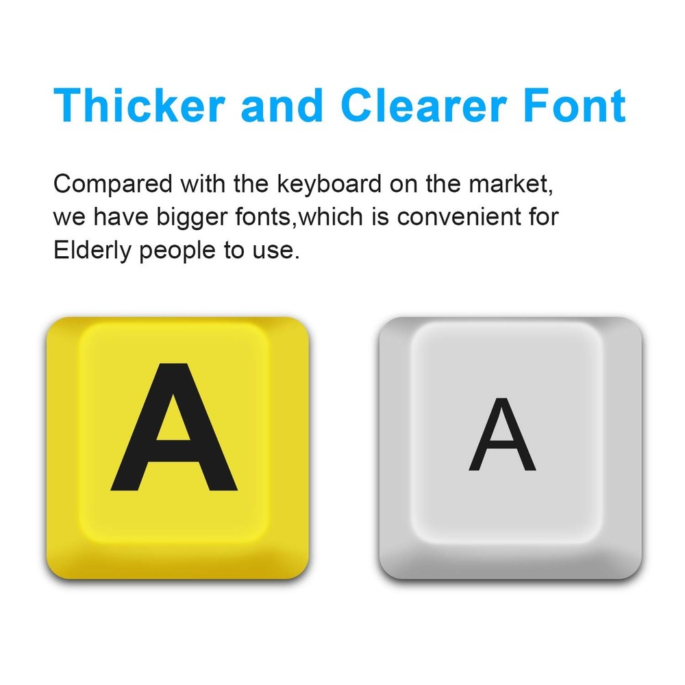 Large Print Computer Keyboard, Wired USB High Contrast Keyboard with Oversize...