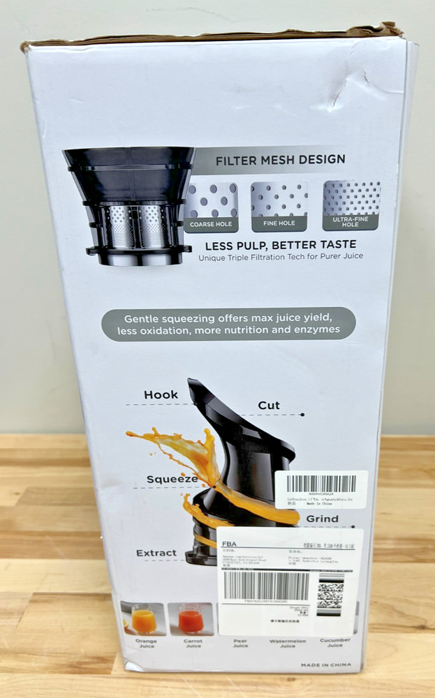 Luixxn Masticating Juicer Cold Press SJ-059A NIB