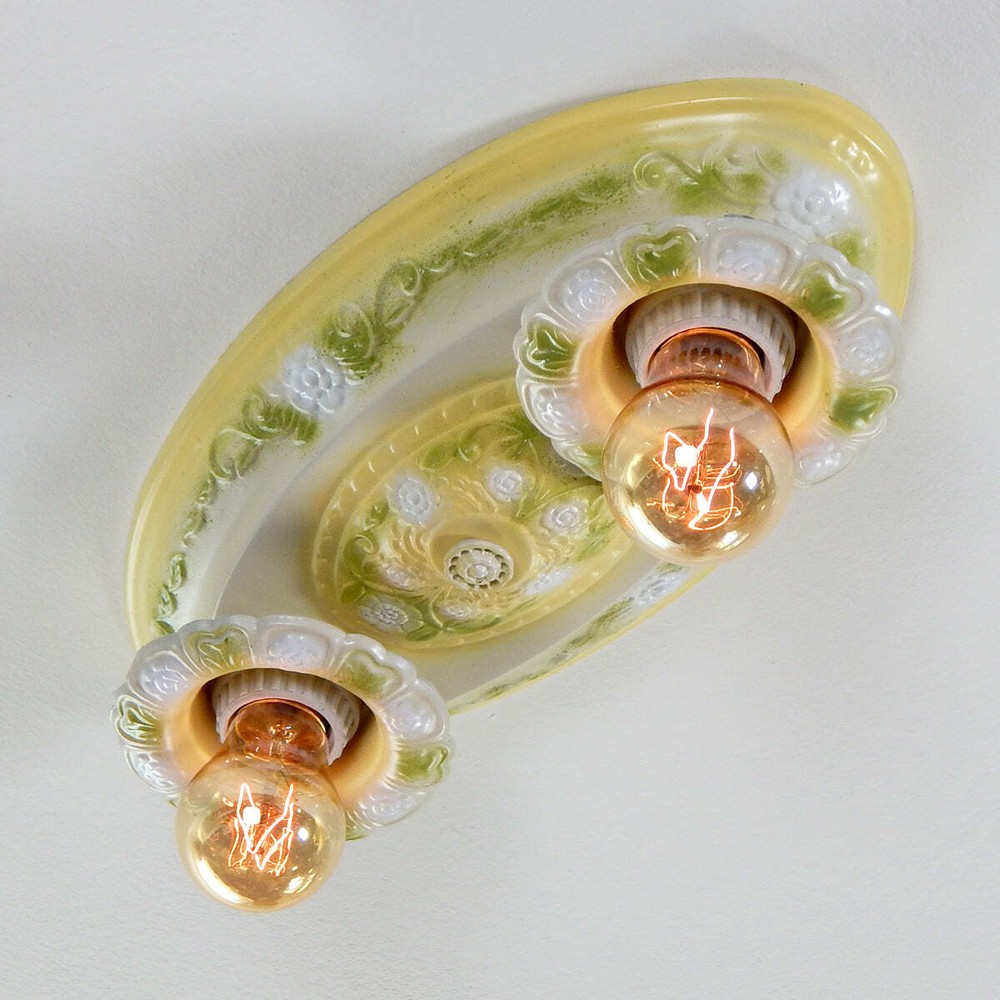 Antique Flush Mount Ceiling Pan Light Fixture