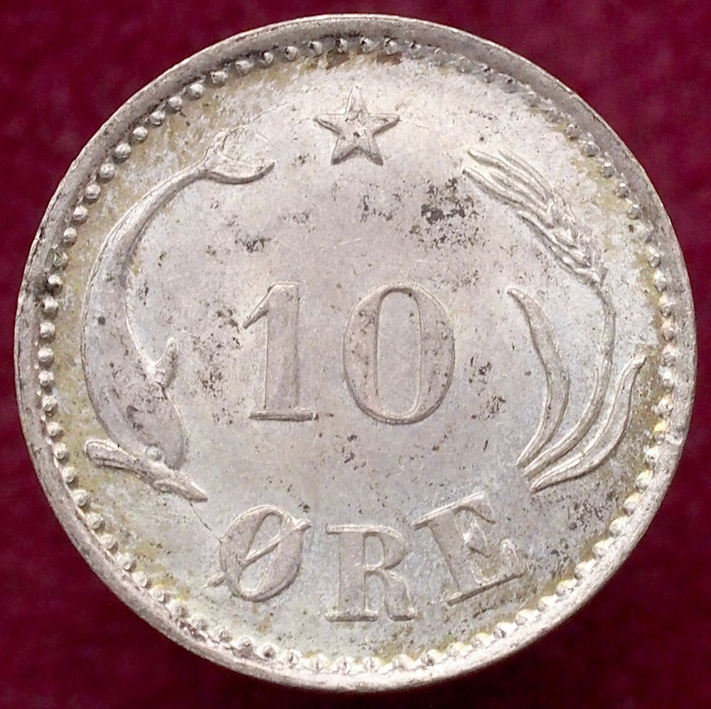 Denmark 10 Ore 1889 (J0107)