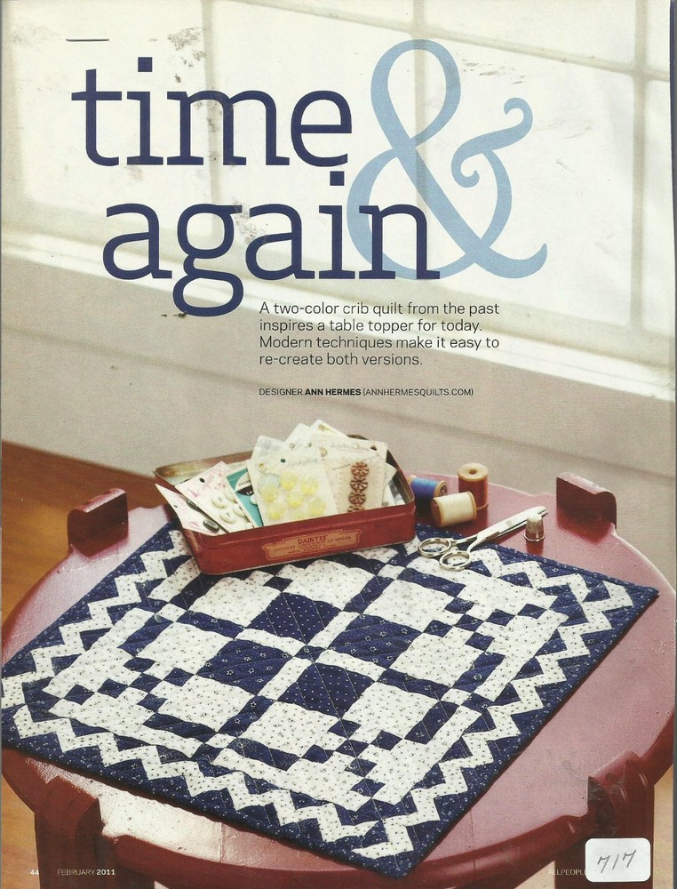 A0169  TIME & AGAIN TOPPE & CRIB QUILT PATTERN/INSTRUCTIONS