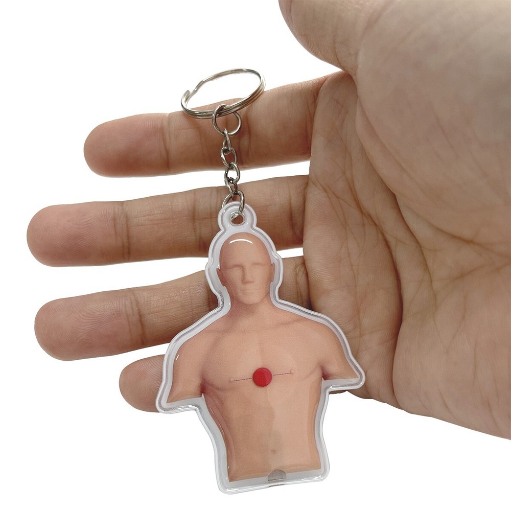 100pcs/lot CPR Manikin Keychain LED Light for CPR Courses Gift