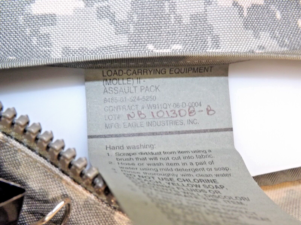 Military Issue Molle II Load-Carrying Assault Back Pack - Eagle Industries