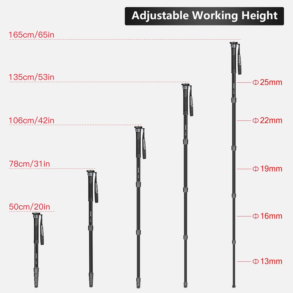 Manbily Camera Monopod, E-222 GRAY NEW ARRIVAL US