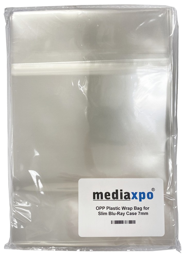 OPP Plastic Wrap Bag for Slim Blu-Ray Case 7mm Lot