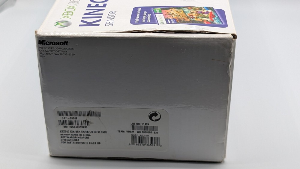 Microsoft XBOX 360 Kinect Sensor Bar with Original Box & Game