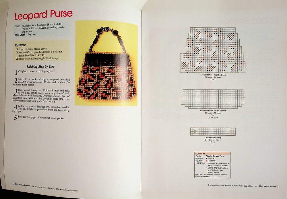 Purses Tiny Memo Pads Plastic Canvas Patterns By Needlecraft Shop