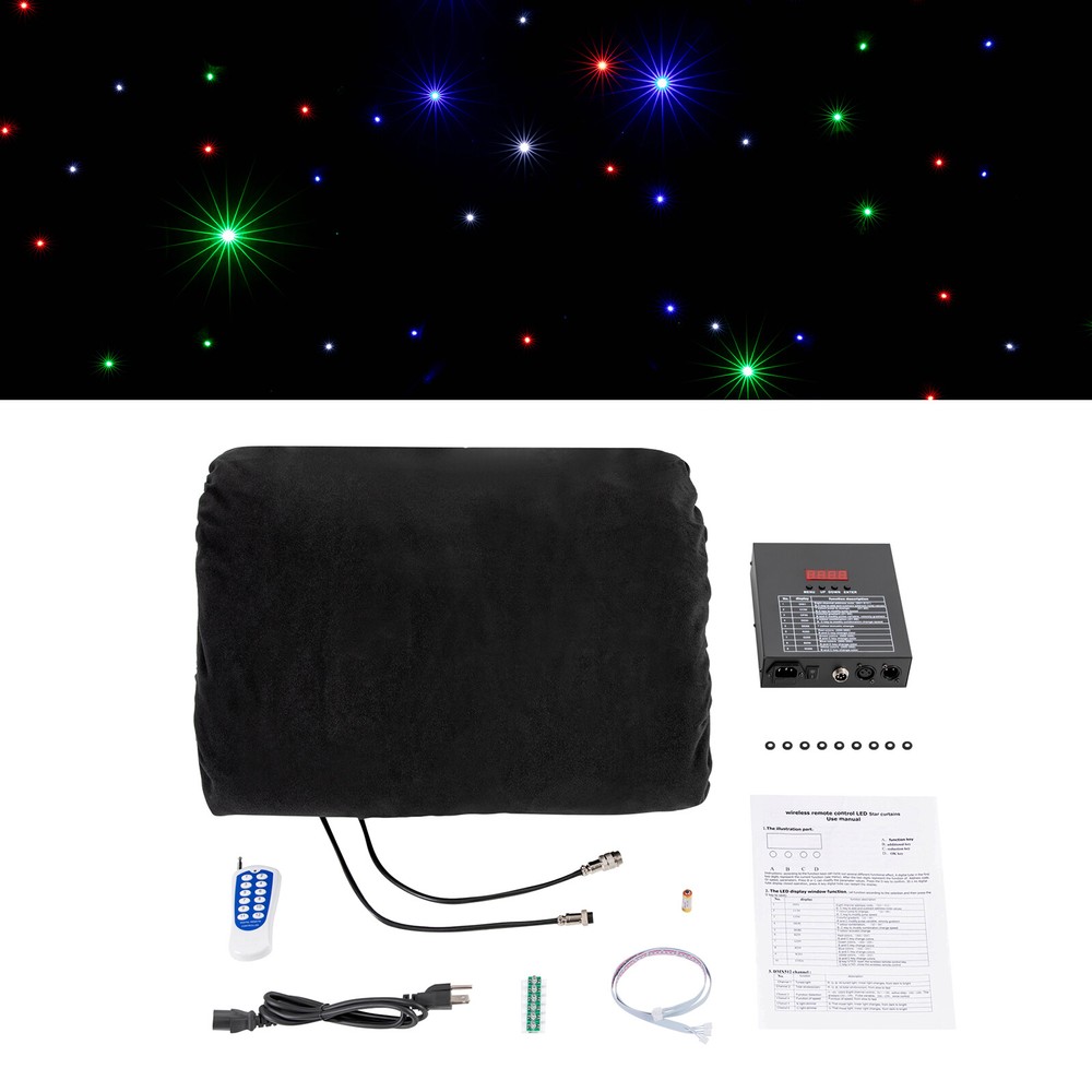 20x10FT Star Stage Backdrop LED Star Curtain Background Starry Sky DMX w/ Remote