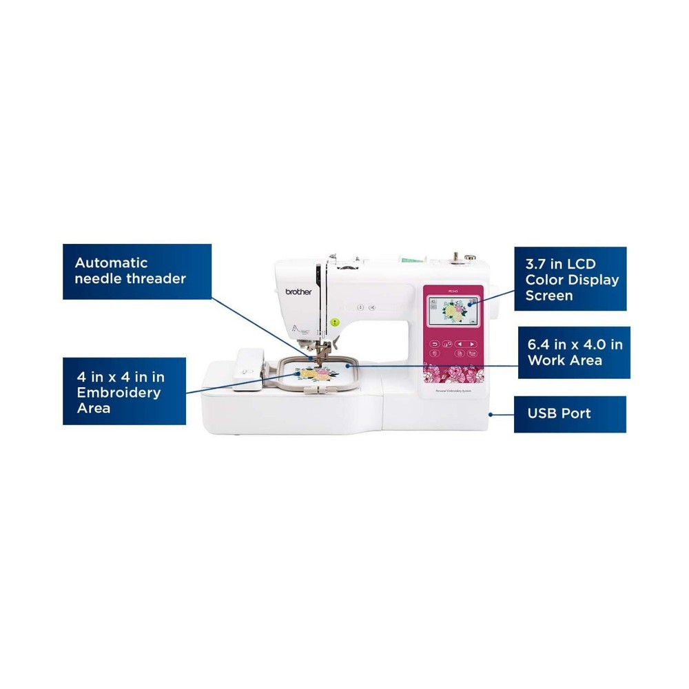 Brother Elite PE545 3.7-In LCD Touch Display Computerized Embroidery Machine
