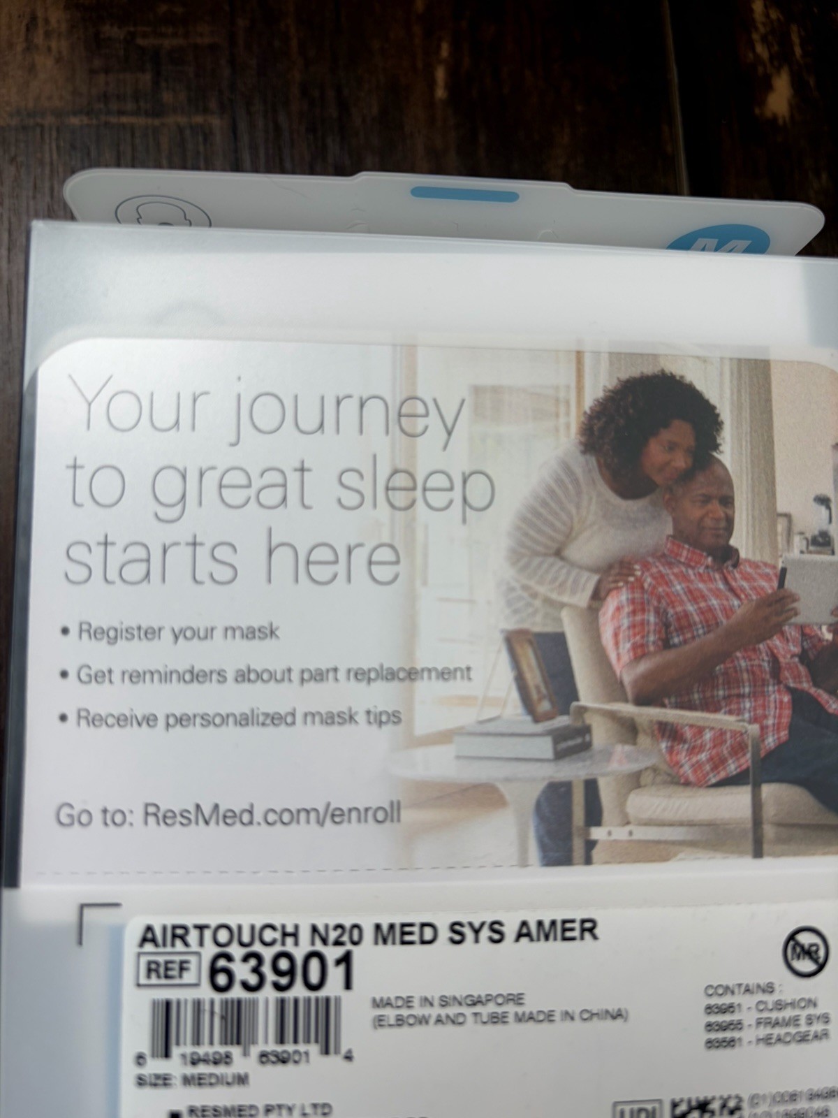 NEW ResMed AirTouch Full Face Mask with Headgear - Medium- 63901