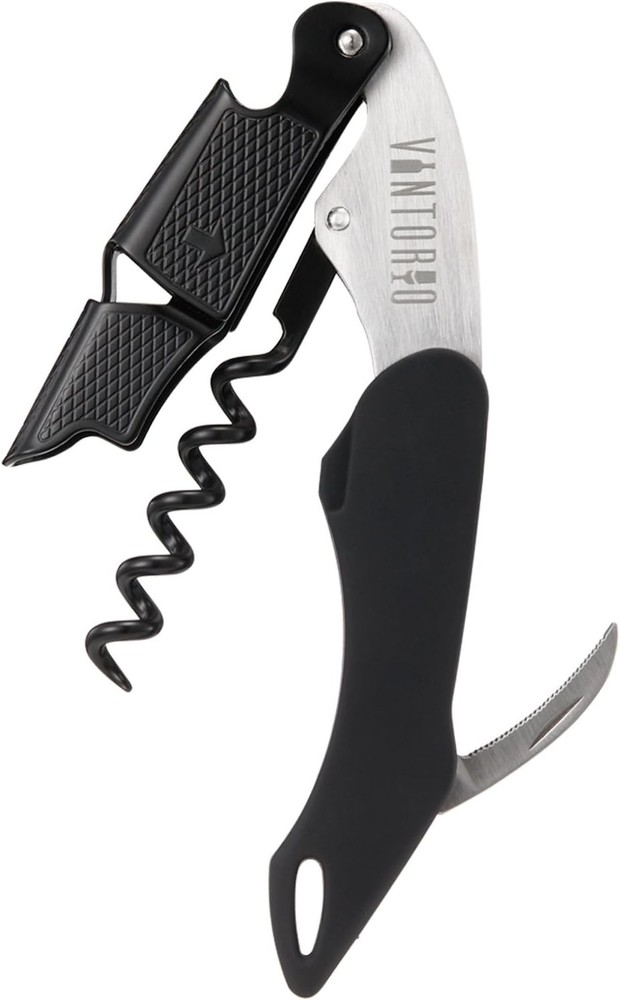 Vintorio Professional Waiters Corkscrew - Wine Key with Ergonomic Black