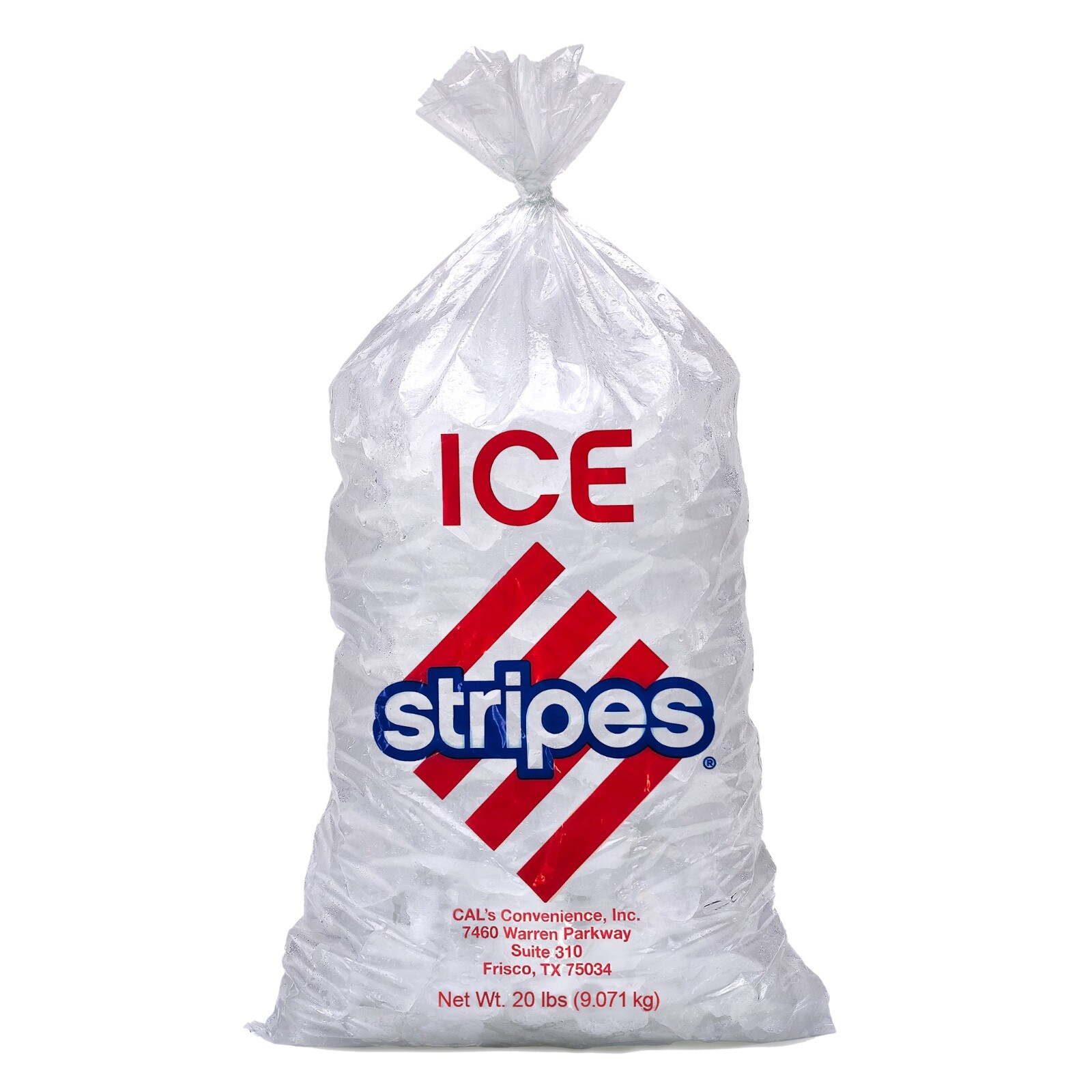 Ice Bags - 20 lb Wire Wicketed - Cal's Stripes - 500 Bags