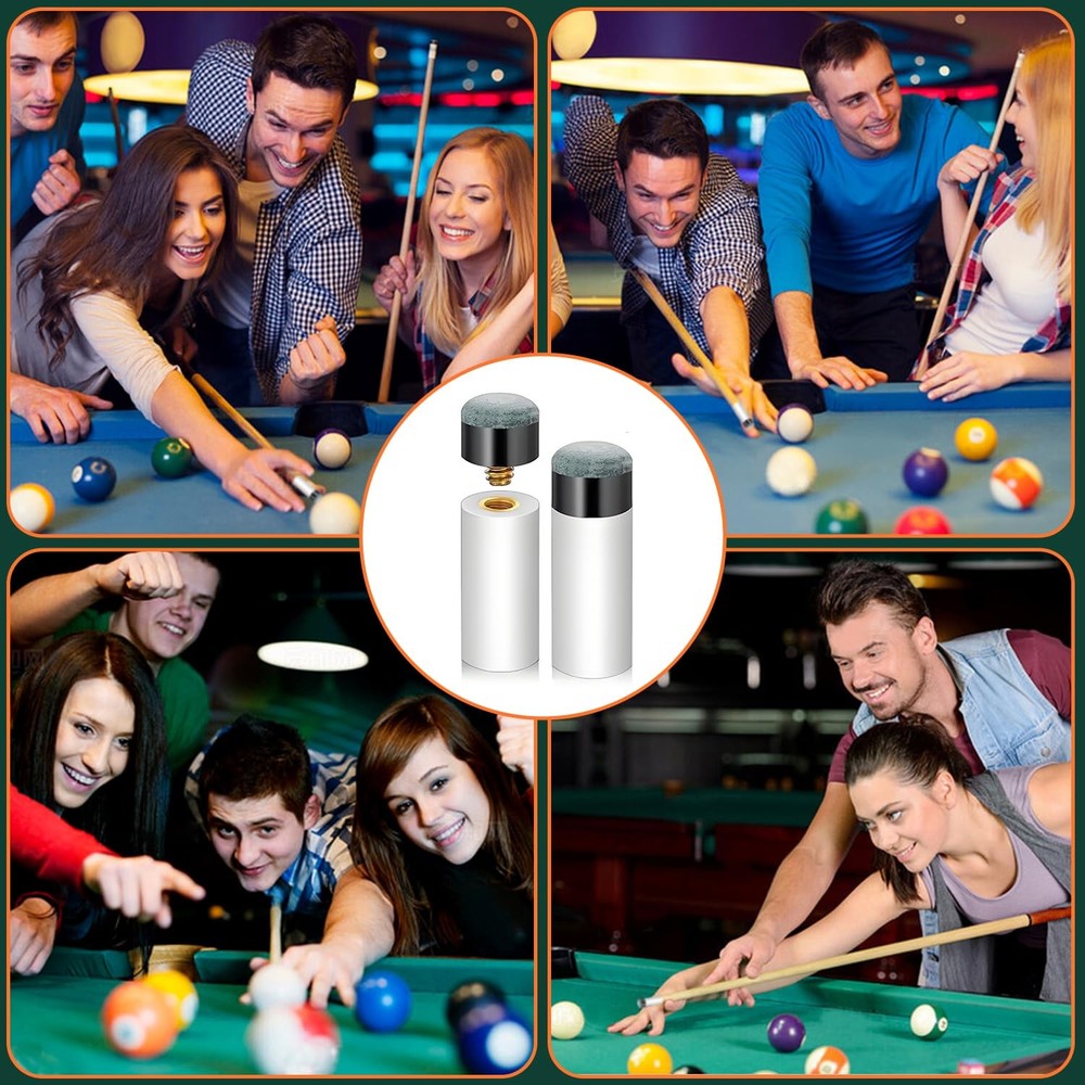 uadbau Pool Cue Tips Replacement Kit - Screw On Stick Tips, Blue/White