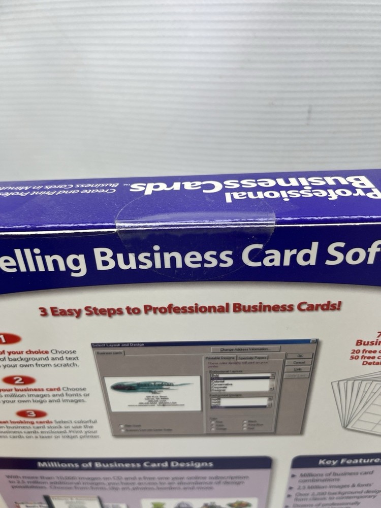 My Software Professional Business Cards - Design & Print PC Software SEALED