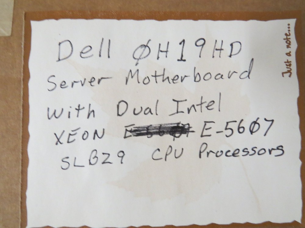 Dell 0H19HD Server Motherboard Dual Intel Xeon E5607 CPU Combo TESTED