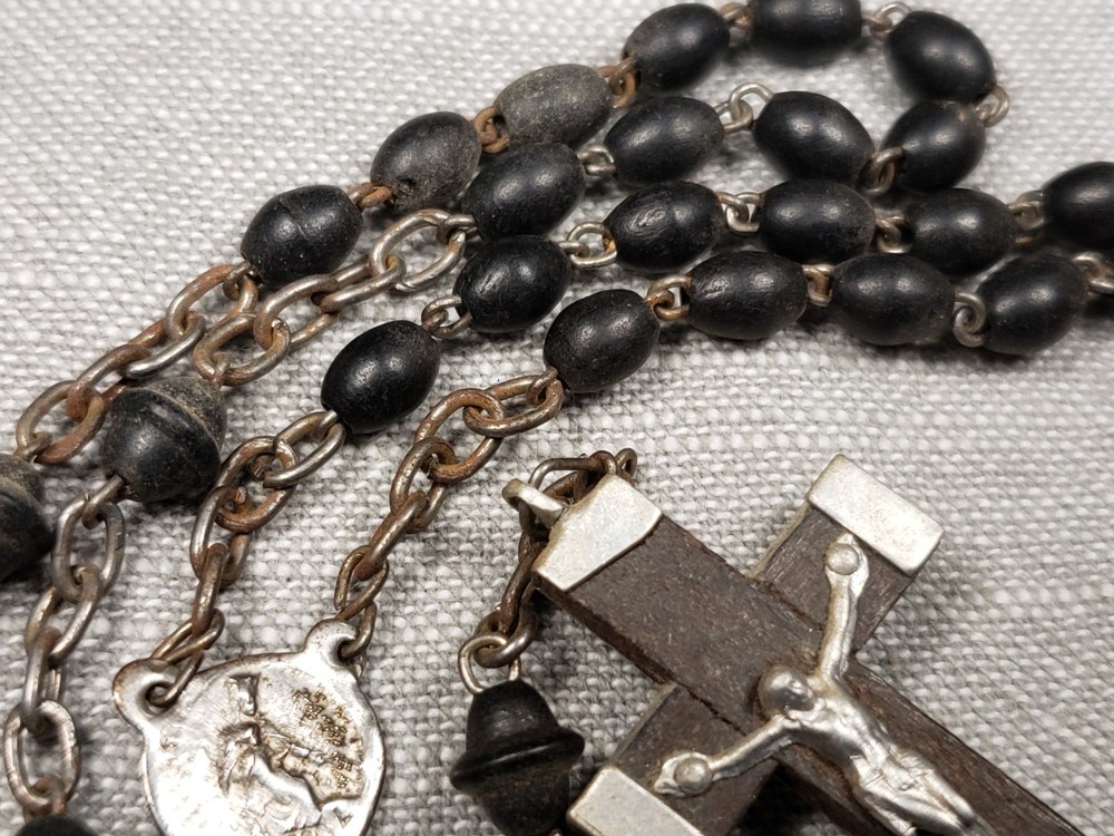 Beautiful Rosary Black Beads Prayer Religious Christian Gift C10