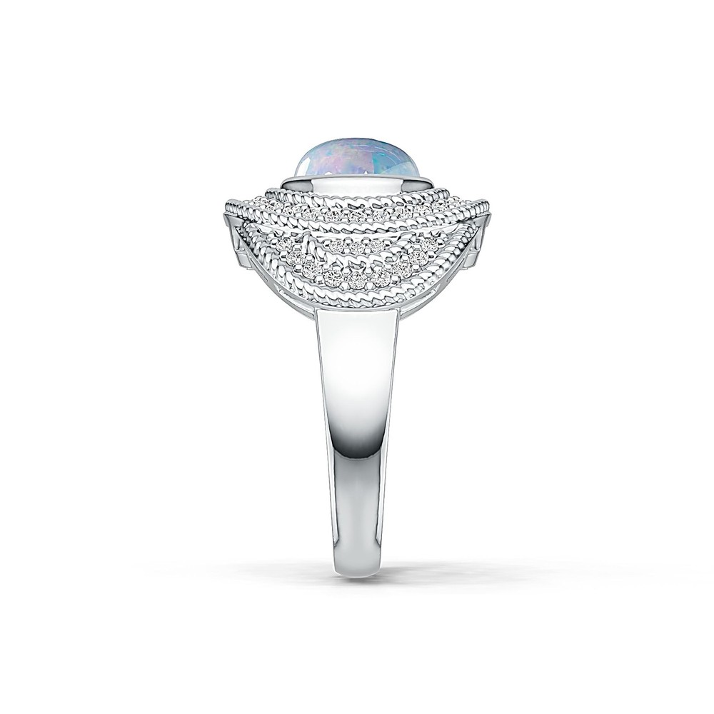 Sterling Silver Semi Mount Ring Setting Round RD 8x8mm Cabochon