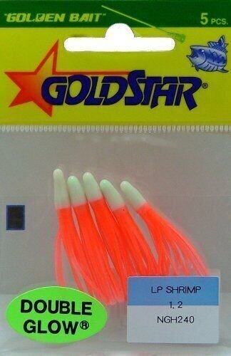 Silver Horde 13808240 Shrimp (1 ½") 5/pkg. Glow Flame/Glow Head