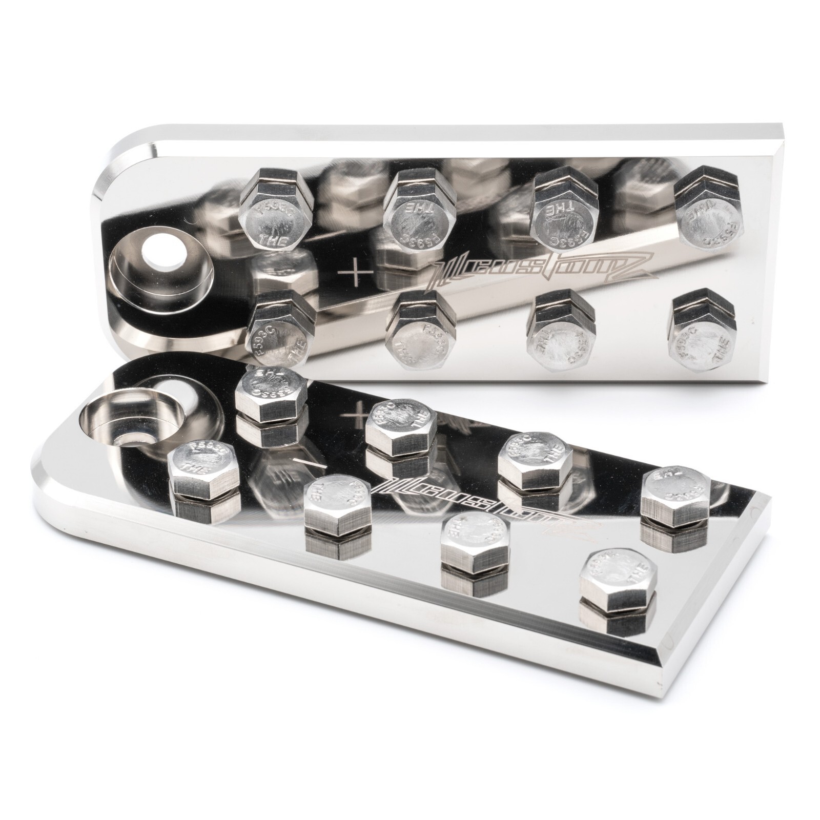 Pair ILL Customz 8 Spot Flat Lug Style Battery Terminal Blocks BOLT USE ONLY